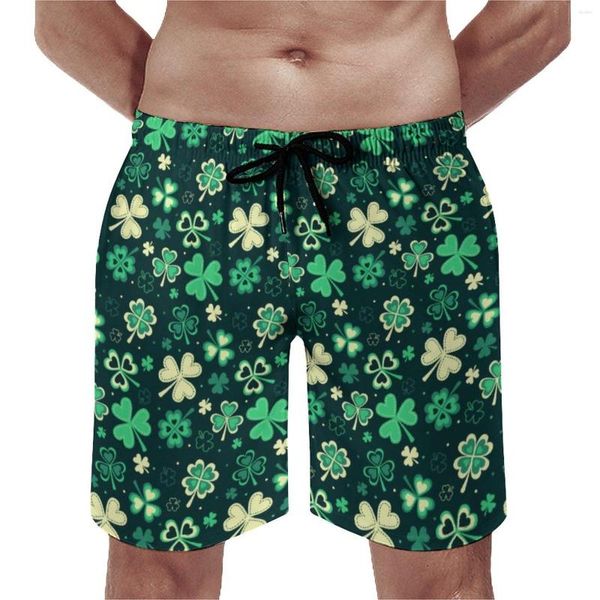 Pantalones cortos para hombre, tablero de trébol de la suerte, pantalón corto informal de San Patricio feliz, diseño masculino, para correr, Surf, cómodos bañadores de playa, regalo