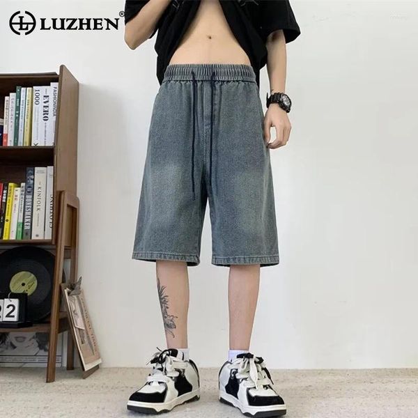 Shorts masculins Luzhen original élégant coréen droit à la tendance d'été Street beau pantalon à cinq points LZ2817