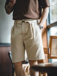 Pantalones cortos para hombre Maden Summer Shorts para hombre American Casual Wear Essentials Mosquetón Belt Men's Cargo Shorts Slim 230511
