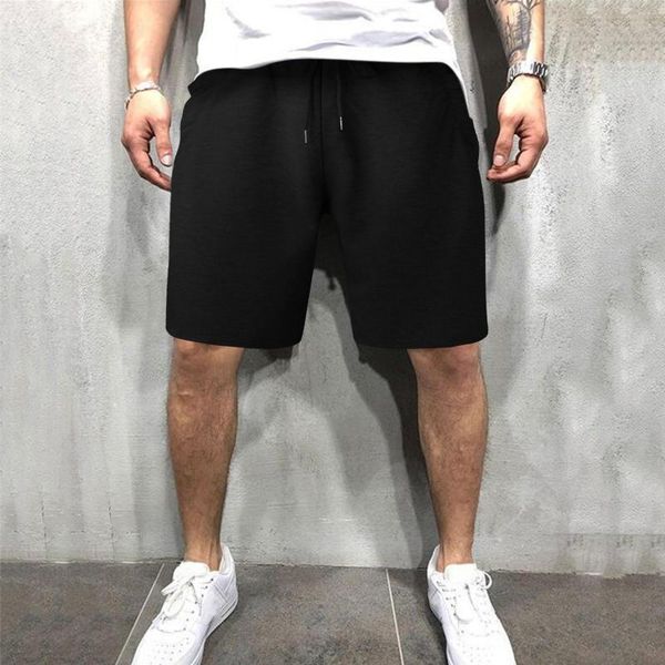 Shorts pour hommes vêtements de sport décontractés été solide pantalon court surdimensionné troncs cordon pantalon musculation hommes