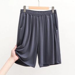 Heren shorts mannelijke thuisbroek vaste kleur ketting losse casual stretch comfortabele elastische taille zomer voor man ropa