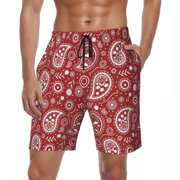 Shorts pour hommes hommes conseil Floral Paisley Hawaii plage troncs traditionnel rétro séchage rapide sport Fitness grande taille pantalons courts