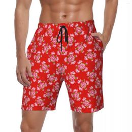 Shorts pour hommes Hommes Board Northeast Big Flower Y2K Retro Beach Trunks Rose Cool Quick Dry Sports Haute Qualité Oversize Court Pant