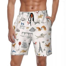 Herenshorts Man Gym Schattige Puppy Hond Y2K Retro Zwembroek Cartoon Dierenprint Comfortabel Hardlopen Surf Hoge kwaliteit Board Korte Broek