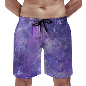 Herenshorts Marmeren inkt Gym Glas-in-lood Print Schattig Hawaii strand Korte broek Design Surfen Sneldrogend Zwembroek Verjaardagscadeau