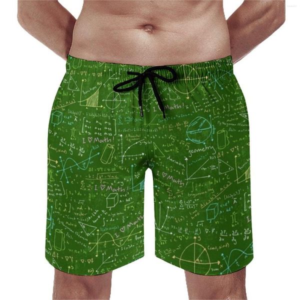 Cours mathématiques des shorts masculins Géométrie Géométrie mignonne hawaii plage courte pantalon des hommes surf sur les troncs secs rapides