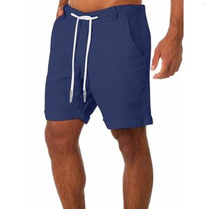 Heren shorts Medium Men Swim Trunks Pockets Mens Summer Beach Linnen Casual broek Fitness Big and Tall Surf Board