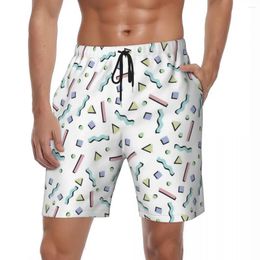 Shorts pour hommes Memphis Pattern Board Summer Modern Funky 90s Running Surf Beach Pantalons courts Hommes Confortables Casual Maillots de bain personnalisés