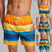 Short masculin Spring and Summer Loissine Resure Party Hawaiian Print Lace Up Beach Mens Board Swwear Swimwear Swiming