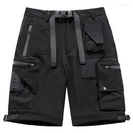 Shorts pour hommes Techwear d'été pour hommes avec poches fonctionnelles High Street Tactical Cargo Short Pants Loose Fit Mechanic Bottoms
