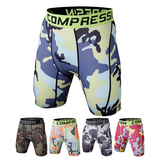 Shorts Homme Entraînement Sportif Fitness Gym Running Camouflage Entraînement Leggings Serrés Évacuation de l'Humidité Séchage RapideHomme