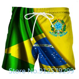 Shorts pour hommes hommes 3D drapeau du Brésil imprimé décontracté course basket-ball Cargo court maillots de bain maillot de bain pantalon de sport