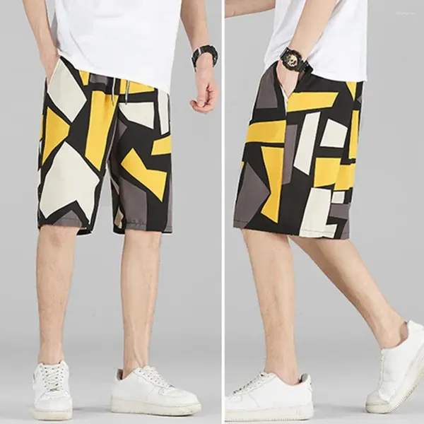 Short masculin Sport d'été à taille ajusté pour hommes avec une lettre de cordon élastique pour le streetwear