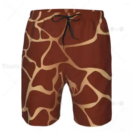 Heren shorts Men Strand Korte Sneldrogende zwembroek Goud Giraffe Swims-zwempak Bading