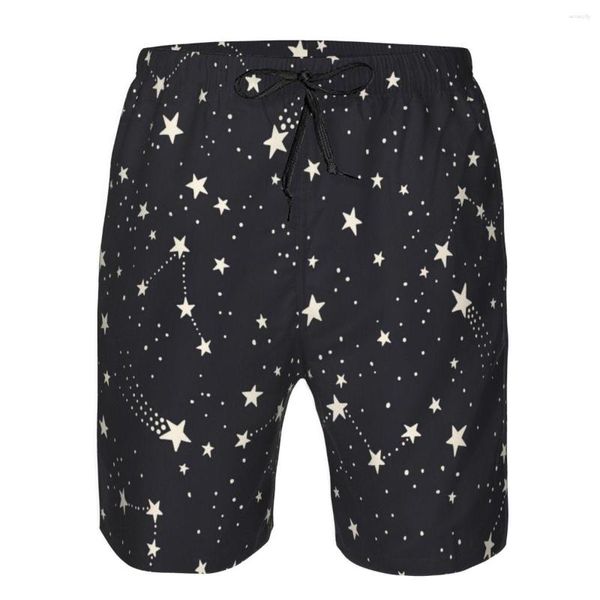 Pantalones cortos para hombre, pantalones cortos de playa para hombre, traje de baño de secado rápido con constelaciones y estrellas, traje de baño