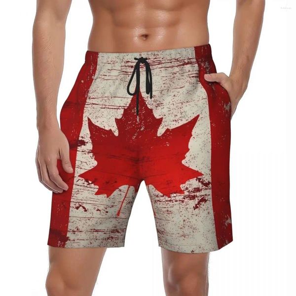 Shorts pour hommes Hommes Board Canada Drapeau Y2K Funny Beach Trunks 3D Imprimer Séchage rapide Sports Fitness Plus Taille Pantalon court