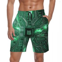 Shorts pour hommes Hommes Board Circuit Graphique 3D Impression Élégant Beach Trunks Puce électronique Confortable Courir Oversize