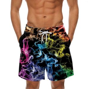 Heren shorts Men Board Fashion Multolour Print Swimming Trunks Drawstring Double Pocket Losse Breeches Knie Hombre