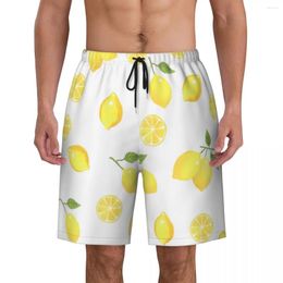 Shorts pour hommes Hommes Board Lemon Pattern Casual Swim Trunks Art Print Sports respirants Plus Taille Pantalon court