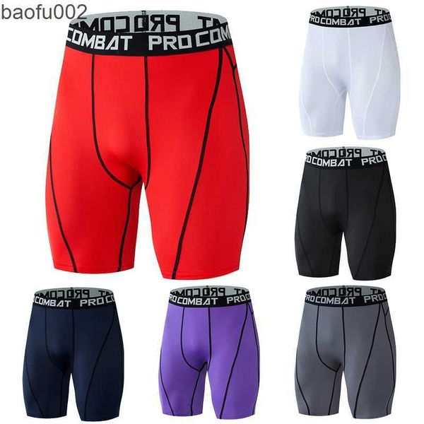 Shorts pour hommes Shorts de musculation pour hommes Fitness Workout Entrejambe Gym Culotte Homme Muscle Alive Collants de compression élastiques Skinny Leggins Hombre W0327