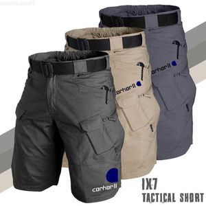 Pantalones cortos para hombres Marca para hombres Pantalones cortos de carga resistentes al desgaste impermeables al aire libre Pantalones de senderismo de múltiples bolsillos de secado rápido Pantalones cortos de carga militar de pesca L230718