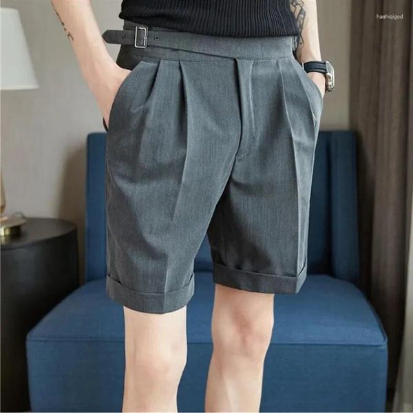 Shorts pour hommes hommes respirent cool streetwear court coréen plissé été blanc bermuda vêtements de travail vêtements 29-36