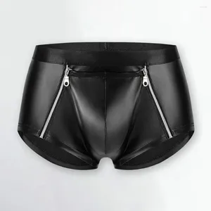 Short masculin Briefes hommes collants confortables doubles sous-vêtements mi-hauteur sexy-hauteur avec une pochette de renflement lisse pour un