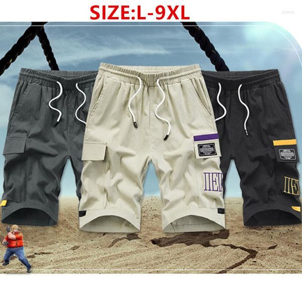 Shorts pour hommes Hommes Cargo 9XL Noir Été Sweat Lâche Stretch Kaki Sport Coton Plus 8XL 7XL Safari Garçons Élastique Demi-Pantalon