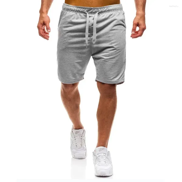 Short masculin Hommes décontractés capris sport pantalon de course d'été couleurs solides mode confortable plage mince pantalon