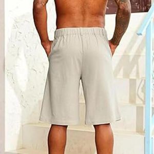 Shorts pour hommes hommes décontracté ceinture élastique plage jambe droite ajustement bouton classique été pour streetwear