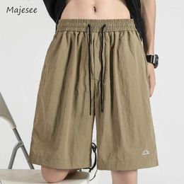 Heren shorts Men Casual Solid Simple Elastische Taille Drawtring Summer All-Match Streetwear Koreaanse stijl Sporty Quick Dry Training Daily