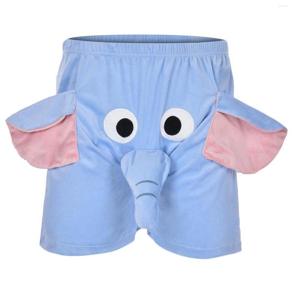 Shorts para hombres Hombres Elephant Boxer Funnty Novely elástica ropa interior humorística para pantalones cortos pijama rosa azul