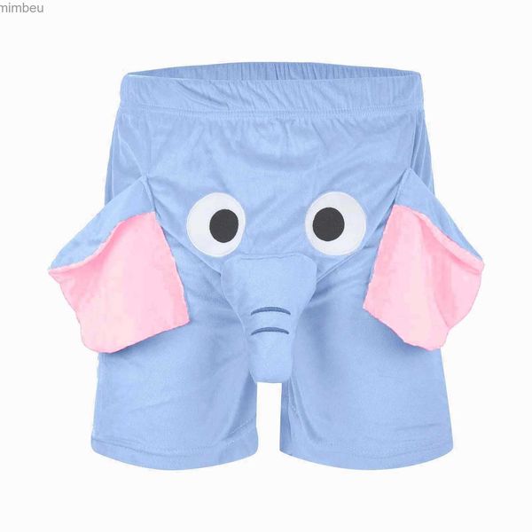 Hommes Shorts Hommes Éléphant Boxer Amusant Nouveauté Short Humoristique Sous-Vêtements Thème Animal Boxers Shorts Cadeaux Pour Hommes Short Lâche Élastique 240226