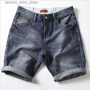 Heren shorts mannen grijze denim shorts jeans broek goede kwaliteit mannen katoenen knie lengte korte jeans nieuwe zomer mannelijk grote maat denim shorts 42 Q240529