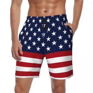 Herenshorts Heren Gym Amerikaanse vlag Klassieke zwembroek Patriottische sterren en strepen Sneldrogend Hardloopstrand Korte broek