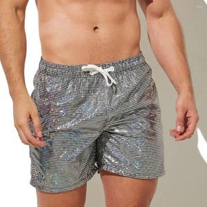 Herenshorts Heren Gym Trekkoord Elastische taille Pailletten Effen Kleur Ademend Sneldrogend Fitness Jogging Oefening Strandsportkleding