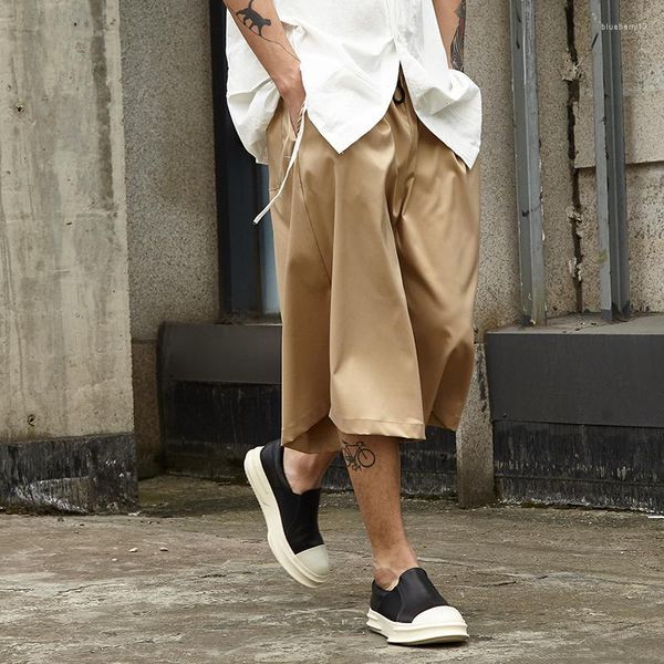 Shorts pour hommes hommes japon coréen Streetwear mode ample décontracté jambe large été Kimono pantalon mâle Hip Hop gothique jupe pantalon