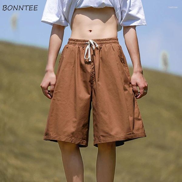 Shorts pour hommes Hommes Rétro Harajuku Beau Casual Européen Élégant Japonais Coréen Streetwear Solide Tout-Match Simplement Baggy Adolescents Dynamique