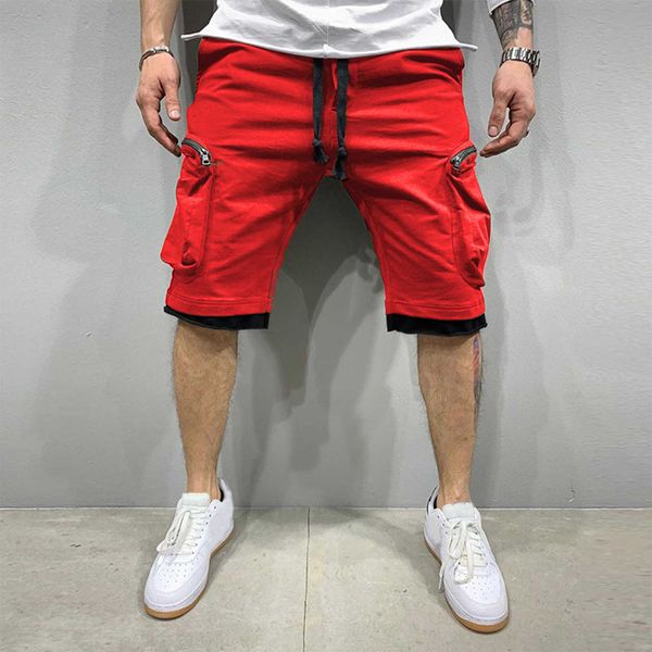 Shorts pour hommes Casual taille moyenne Cargo Pant Solid Splice Pocket Cordon Shorts Pantalons de survêtement Mode Sportwear Vêtements pour hommes AA230529