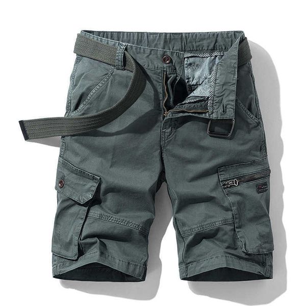 Pantalones cortos para hombres Pantalones cortos de vestir para hombres en tendencia de moda de verano Pantalones casuales sueltos rectos multibolsillos de algodón en cinco minutos G230131