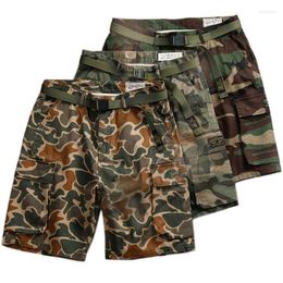 Heren shorts heren mannen camouflage multi pocket overalls zomer militaire stijl recht losse baggy katoen kort straatkleding strandschsts