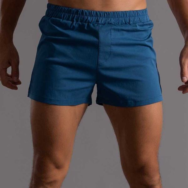 Short masculin shorts de pyjama masculin Male Male Home Sport Fitness Gym de gymnase Boxer Shorts 2022 Été Nouveau coton Couleur continue Couleur Sous-sliant L230719