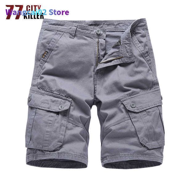 Men's Shorts Short homme 77City Killer militaire hommes été Combat hommes Cargo coton respirant multi-poches pantalon court mâle short homme 022023H