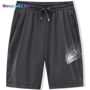 Heren shorts Heren shorts grote mesh elastische zomerkroepen 8xl 6xl big size kleding nylon zwart grijs spandex zweet plus 022023H