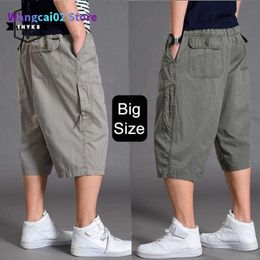 Shorts pour hommes Shorts pour hommes Oversize Fat Cotton Men Cargo Short Casual Plus Size Cropped Pants Sports Tactical Baggy Pants Loose 5XL 6XL Summer 022023H