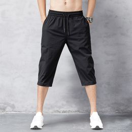 Shorts pour hommes Shorts pour hommes culottes d'été en Nylon mince 34 longueur pantalon homme Bermuda conseil séchage rapide plage noir short long pour hommes 230215