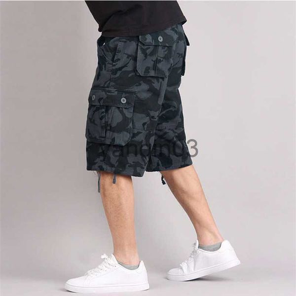 Shorts pour hommes Shorts cargo camouflage d'été pour hommes Casual Cotton Multi-Pocket Baggy Salopettes Streetwear Hip Hop Culottes Shorts de l'armée militaire J230608