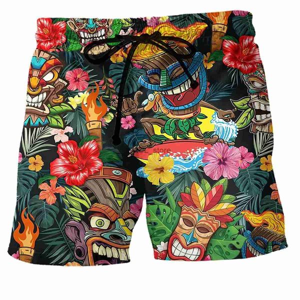 Men's Shorts Maillots de bain pour hommes shorts crâne 3D imprimé surf short de plage enfants shorts de plage hommes maillot de bain Masculina slips garçons TrunksL231218