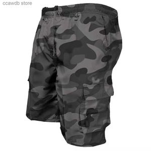 Shorts pour hommes Shorts tactiques pour hommes été décontracté Jogging Cargo Shorts amples multi-poches taille élastique travail randonnée salopette pantalon court T240105