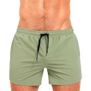 Pantalones cortos para hombres Trajes de baño cortos ajustados para hombres Trajes de baño Pantalones cortos de tablero sólido de secado rápido Pantalones de playa Trajes de baño con bolsillos y forro de malla Z0504